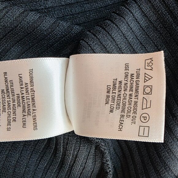 Maeve Anthropologie Black & White Scalloped Ribbed Top - Picture 9 of 9